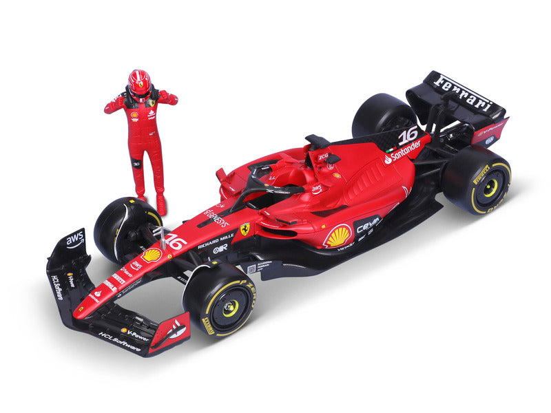 samochód modelowy Ferrari, SF-23, Charles Leclerc, 1:24, bburago, z pilotem