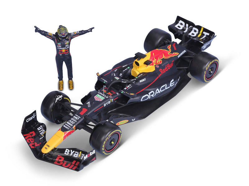 model samochodu Red Bull Racing, bburago, Max Verstappen, #1, 1:24, RB19, z pilotem