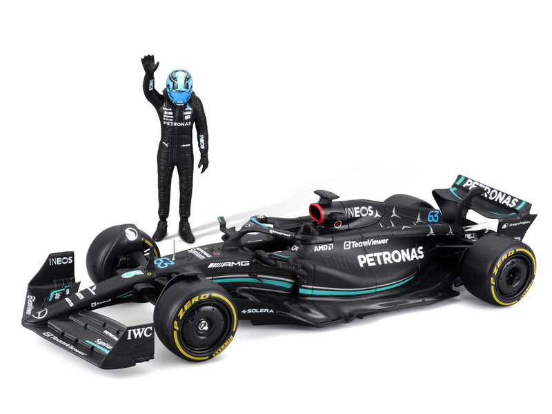 Mercedes model samochodu, bburago, George Russell, #63, 1:24, W14 E, z pilotem