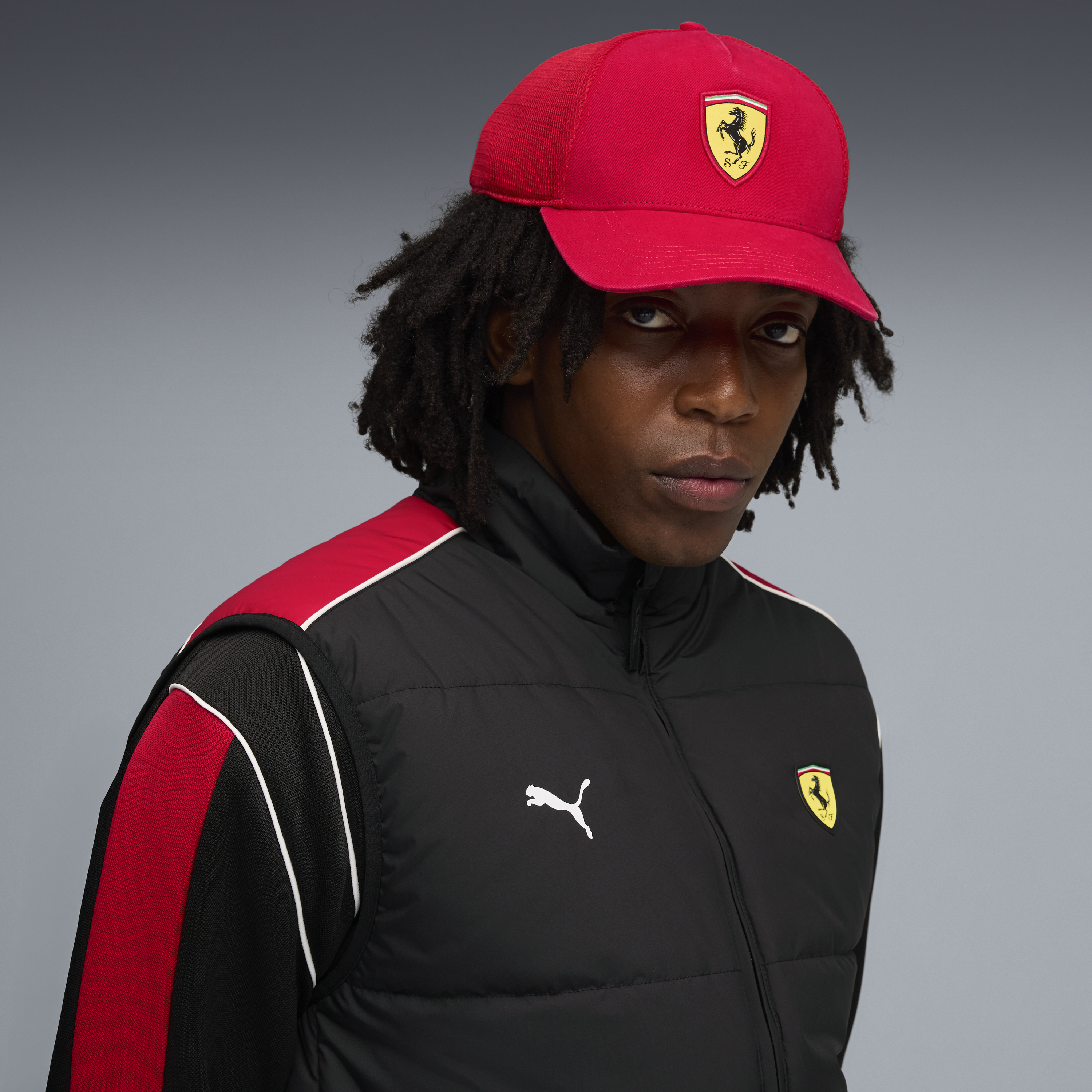 Czerwona czapka z daszkiem Ferrari, Puma, 🔥