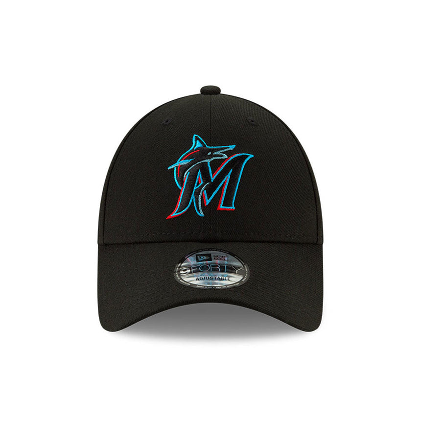 Czapka Miami Marlins, New Era, 9FORTY, drużyna, czarna