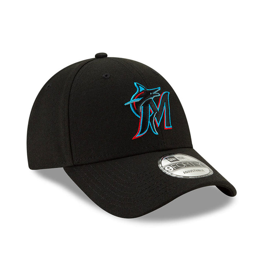 Czapka Miami Marlins, New Era, 9FORTY, drużyna, czarna