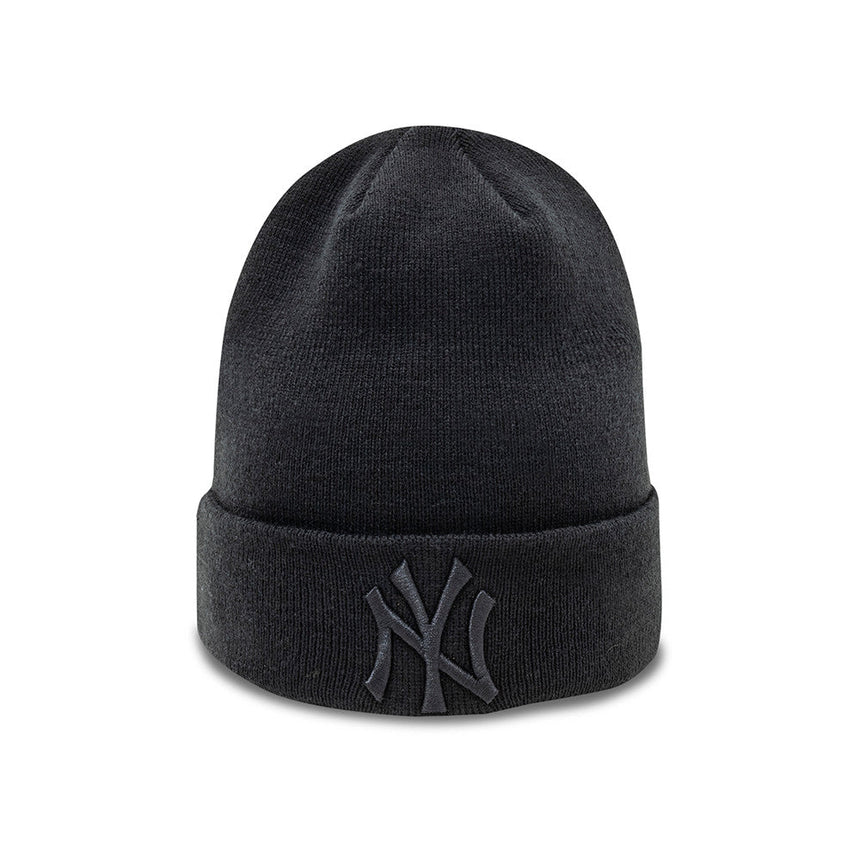 Czapka beanie New York Yankees, bez skazy pin, New Era, całkowicie czarna