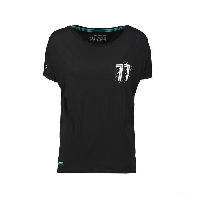 Dámské tričko Mercedes, Bottas Valtteri 77, černé, 2018 - FansBRANDS®