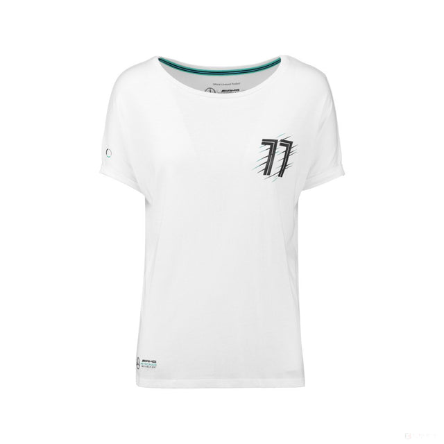 Dámské tričko Mercedes, Bottas Valtteri 77, bílé, 2018 - FansBRANDS®