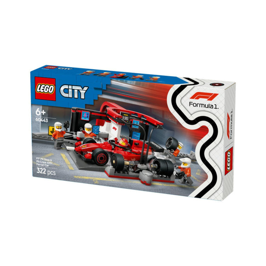 Ferrari, F1 LEGO® City 60443, pit stop z samochodem wyścigowym i załogą 🔥