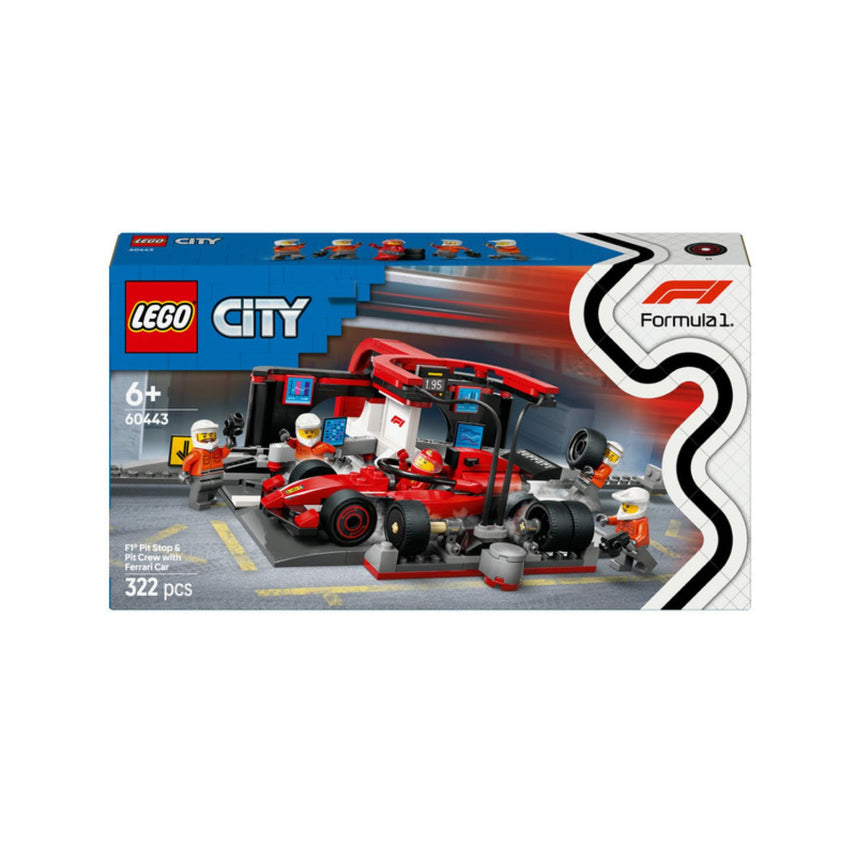 Ferrari, F1 LEGO® City 60443, pit stop z samochodem wyścigowym i załogą 🔥