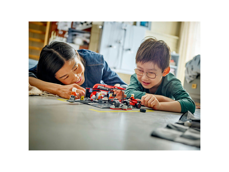 Ferrari, F1 LEGO® City 60443, pit stop z samochodem wyścigowym i załogą 🔥