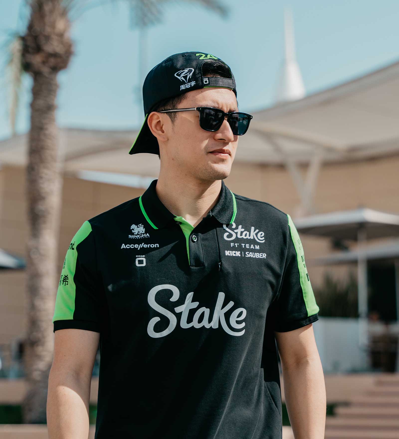 Kick Sauber Cap, CODE ZERO, Guanyu Zhou, Schwarz