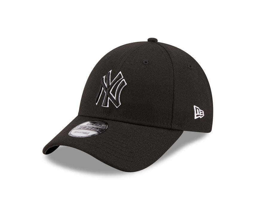 czapka z daszkiem New York Yankees, New Era, 9FORTY, obrys w stylu pop, czarna