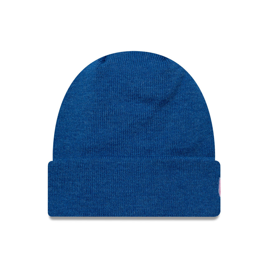Czapka beanie alpejska, ribowany ściągacz, New Era, niebieska