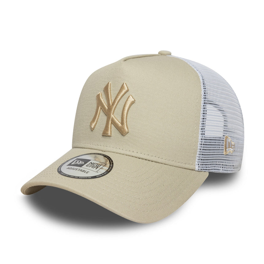 Czapka New York Yankees, New Era, trucker, niezbędna, beżowa