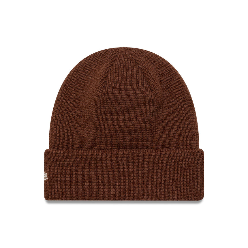 Czapka beanie Alpine, splot wafelowy z ściągaczem, New Era, brązowy