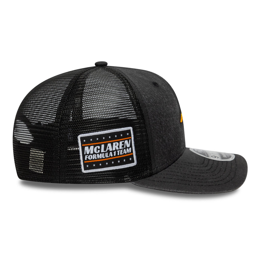 Czapka McLaren, trucker, washed, New Era, 9FORTY, czarna