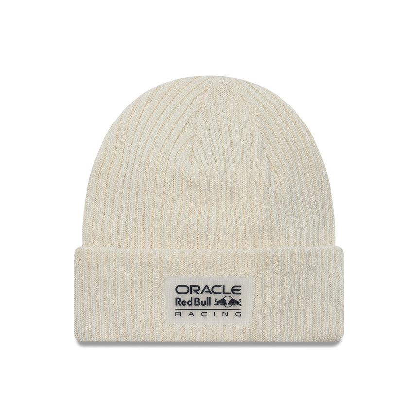 Czapka beanie Red Bull, krótki ściągacz, dzianina Repreve, New Era, biała