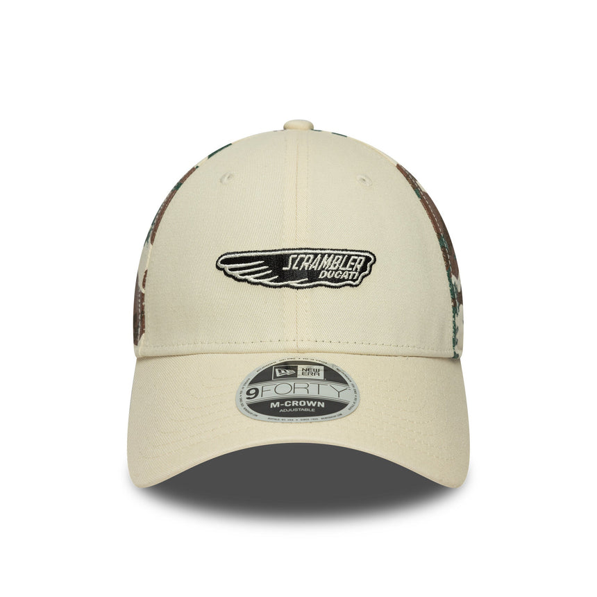 Czapka Ducati, Scrambler camo, New Era 9FORTY, beżowa