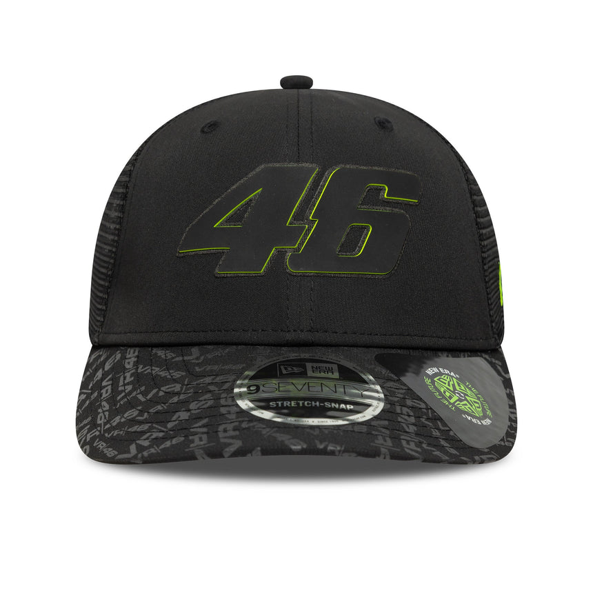 Valentio Rossi czapka #46, VR46, zrównoważona, New Era, 9SEVENTY, czarna