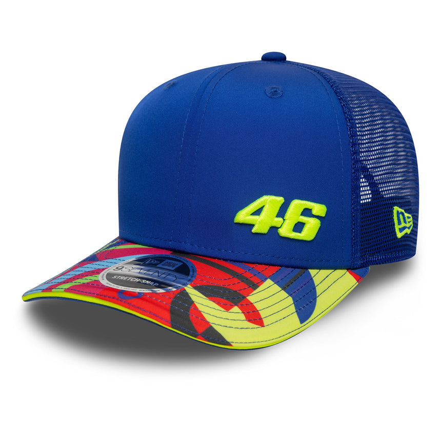 Valentio Rossi #46 czapka trucker, VR46, New Era, 9SEVENTY, niebieska