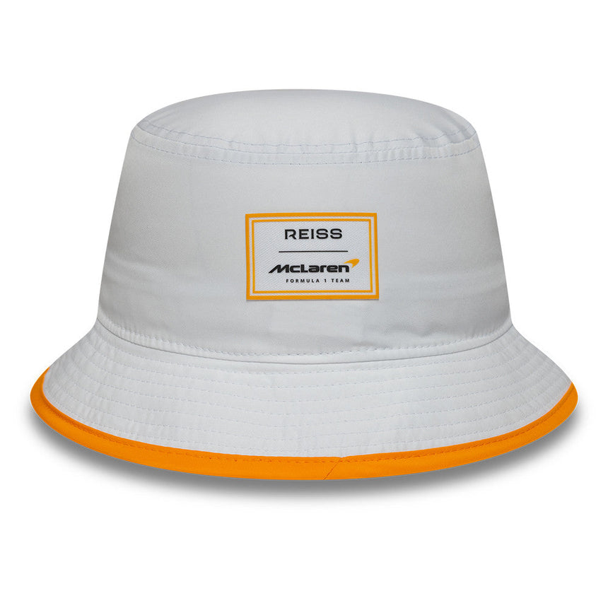 McLaren × Reiss czapka typu bucket, sezonowa, zwężana, New Era, 9FORTY, biała