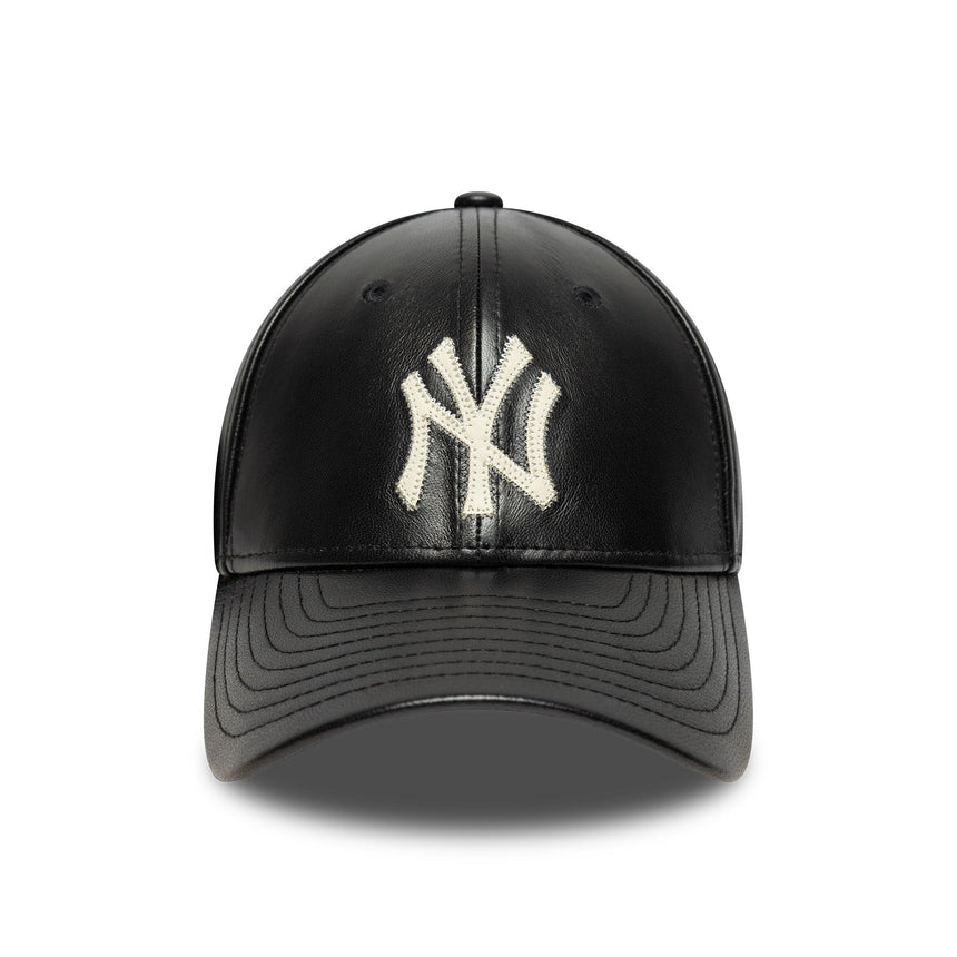 Czapka New York Yankees, skórzana, New Era, 9FORTY, mc, czarna