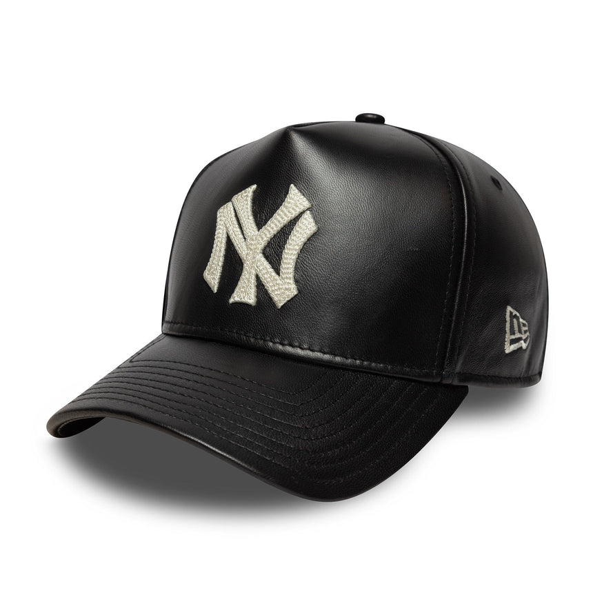 Czapka New York Yankees, skórzana, New Era, 9FORTY, czarna