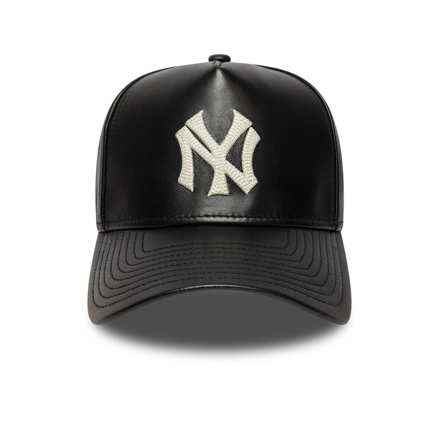 Czapka New York Yankees, skórzana, New Era, 9FORTY, czarna