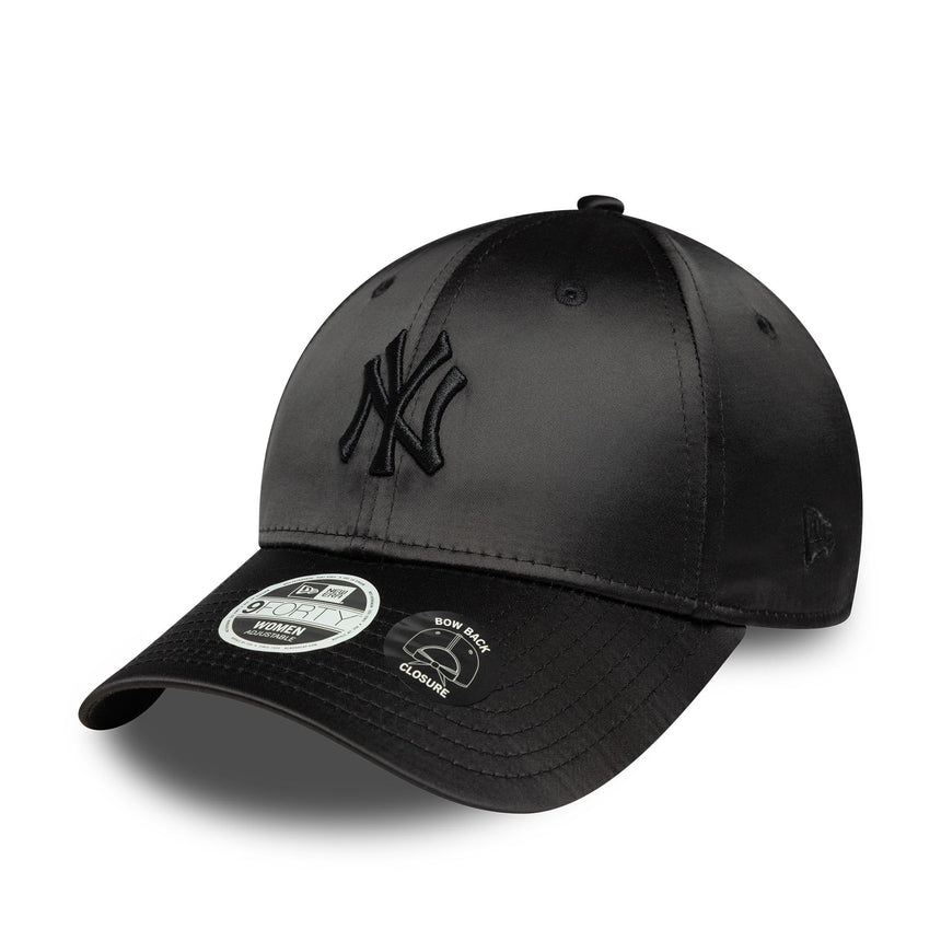 Czapka New York Yankees, tył z satynową wstążką, New Era, 9FORTY, damska, czarna