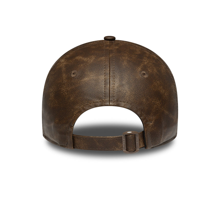 Czapka New York Yankees z skórą PU, 9TWENTY, brązowa