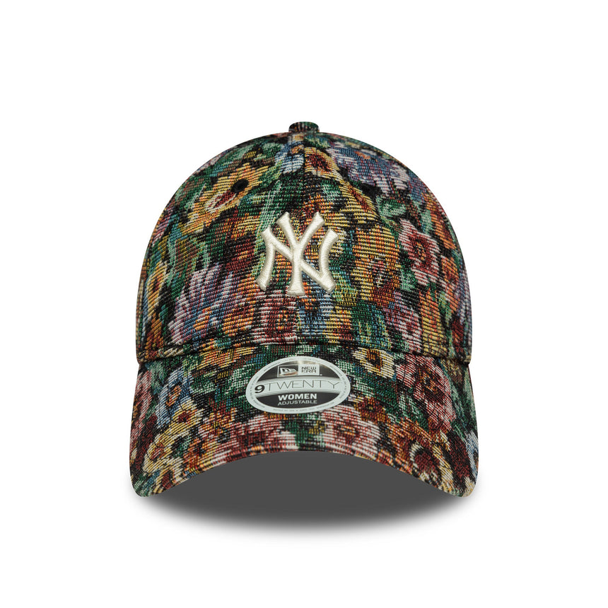 Czapka New York Yankees dla kobiet, z kwiatowym wzorem, New Era, 9TWENTY, czarna wielokolorowa