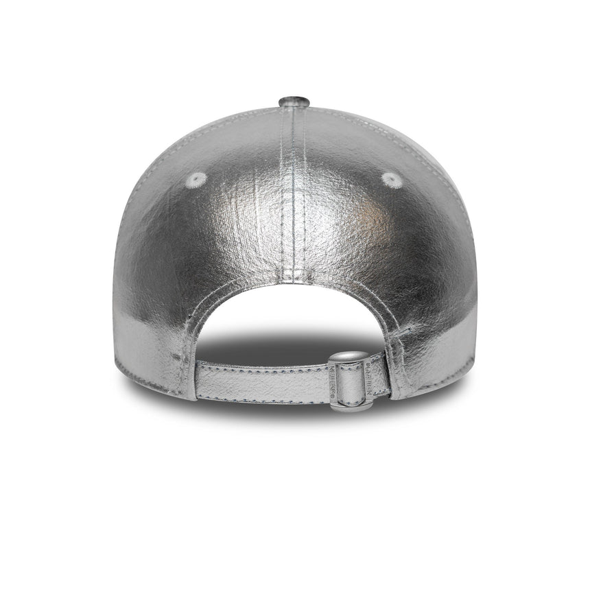 Czapka New York Yankees, metaliczna, New Era, 9FORTY, dla kobiet, srebrna