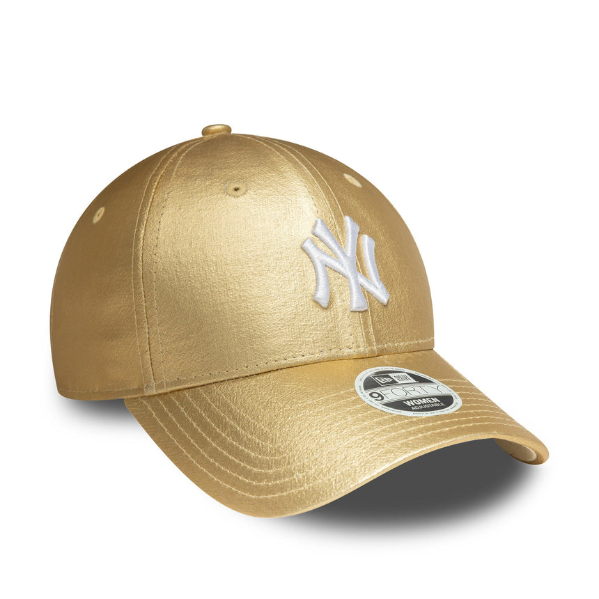 Czapka New York Yankees z metalowym pinem, New Era, 9FORTY, dla kobiet, złoty