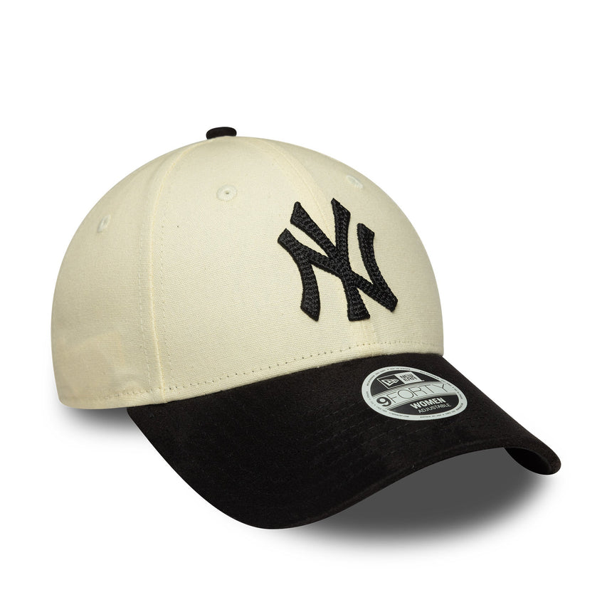 Czapka New York Yankees, sztuczny zamsz, New Era, 9FORTY, beżowo-czarny
