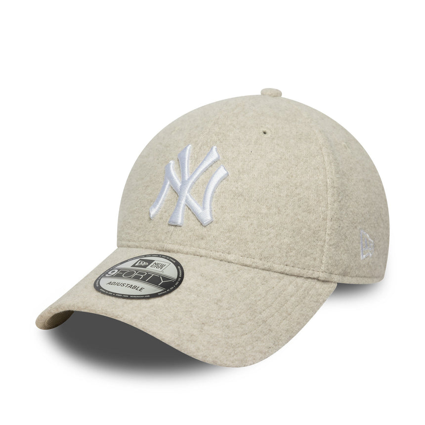 Czapka New York Yankees, wełna meltonowa, 9FORTY, kremowa