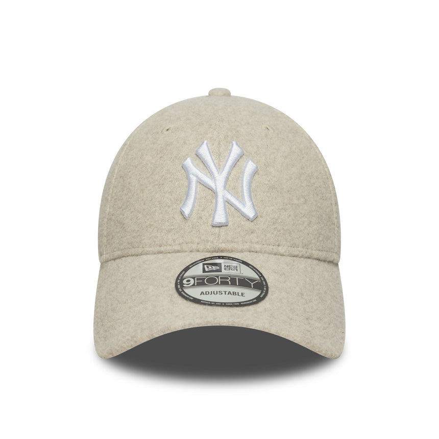 Czapka New York Yankees, wełna meltonowa, 9FORTY, kremowa