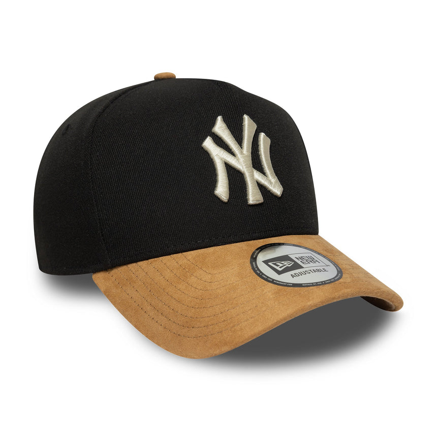 czapka New York Yankees, daszek zamszowy, A-frame, 9FORTY, czarny