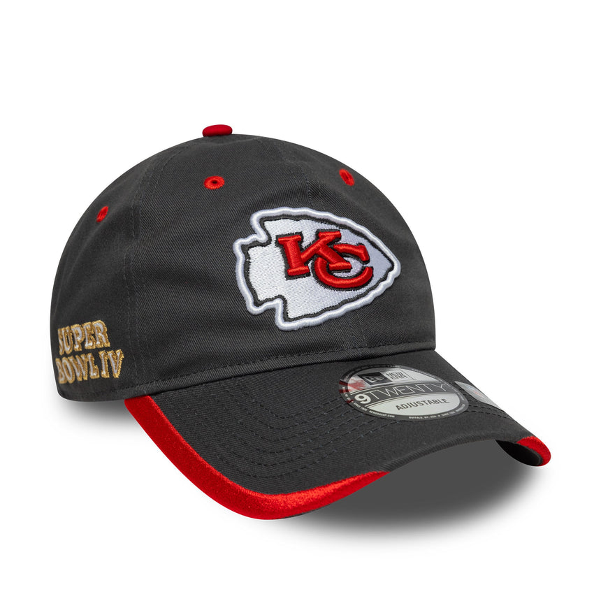 Czapka Kansas City Chiefs, New Era, 9TWENTY, z pinem zespołu, gładka, szara
