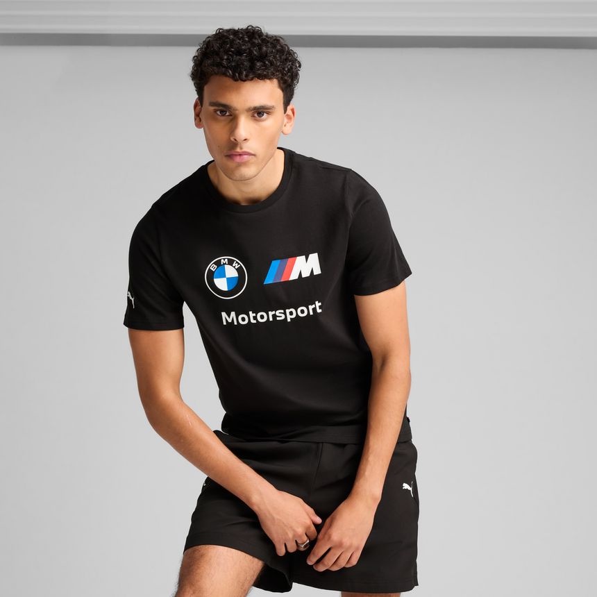 Koszulka z logo BMW, Puma, Essential, MMS, czarna 🔥