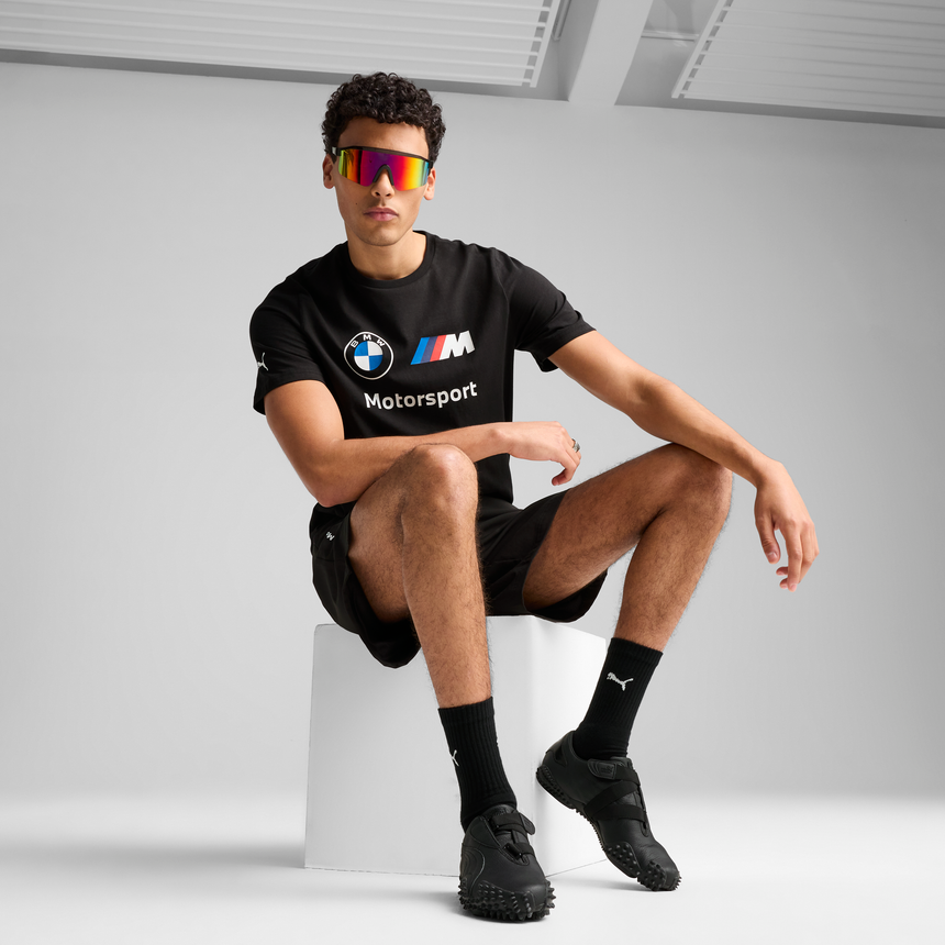 Koszulka z logo BMW, Puma, Essential, MMS, czarna 🔥