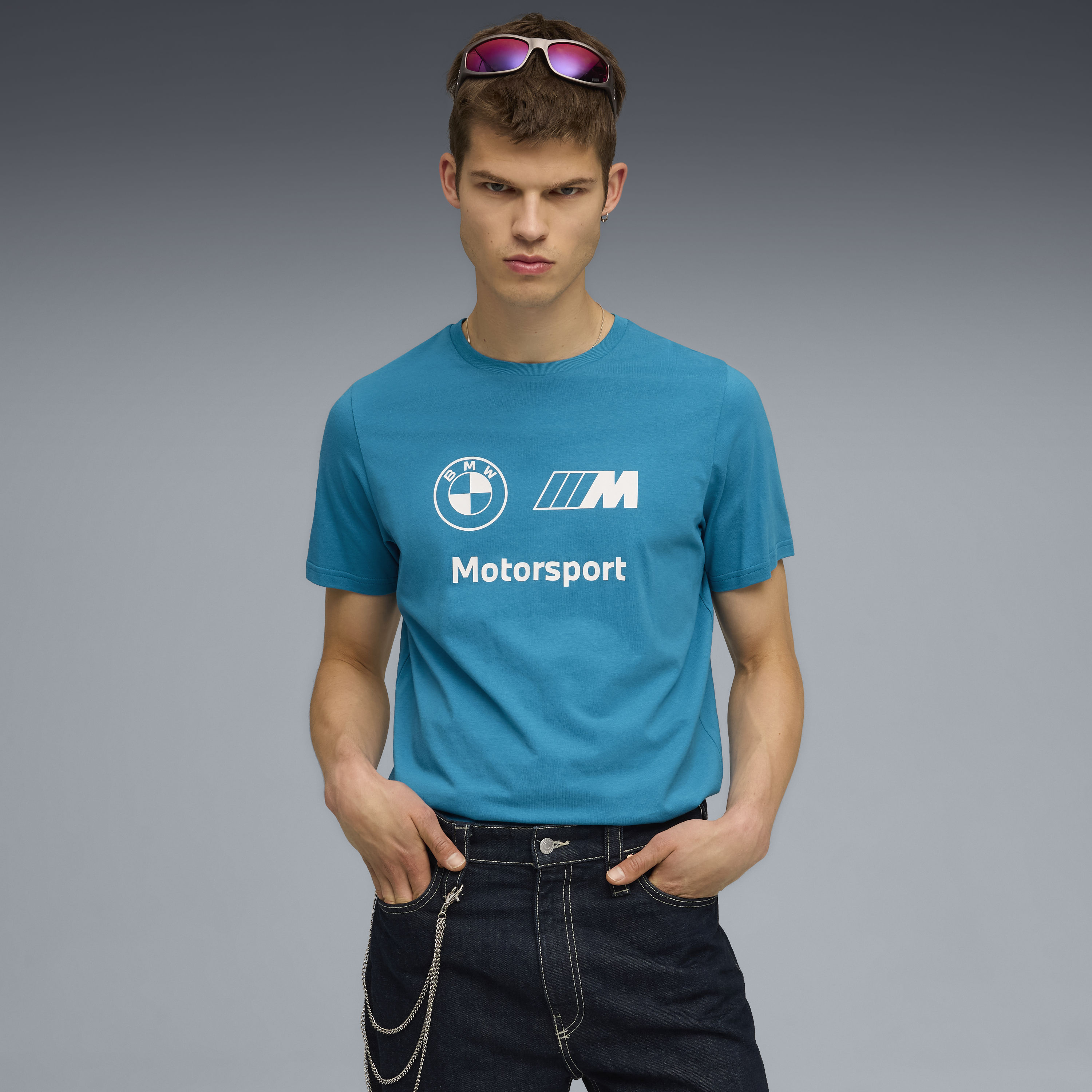 Koszulka z logo BMW, Puma, Essential, MMS, niebieska 🔥