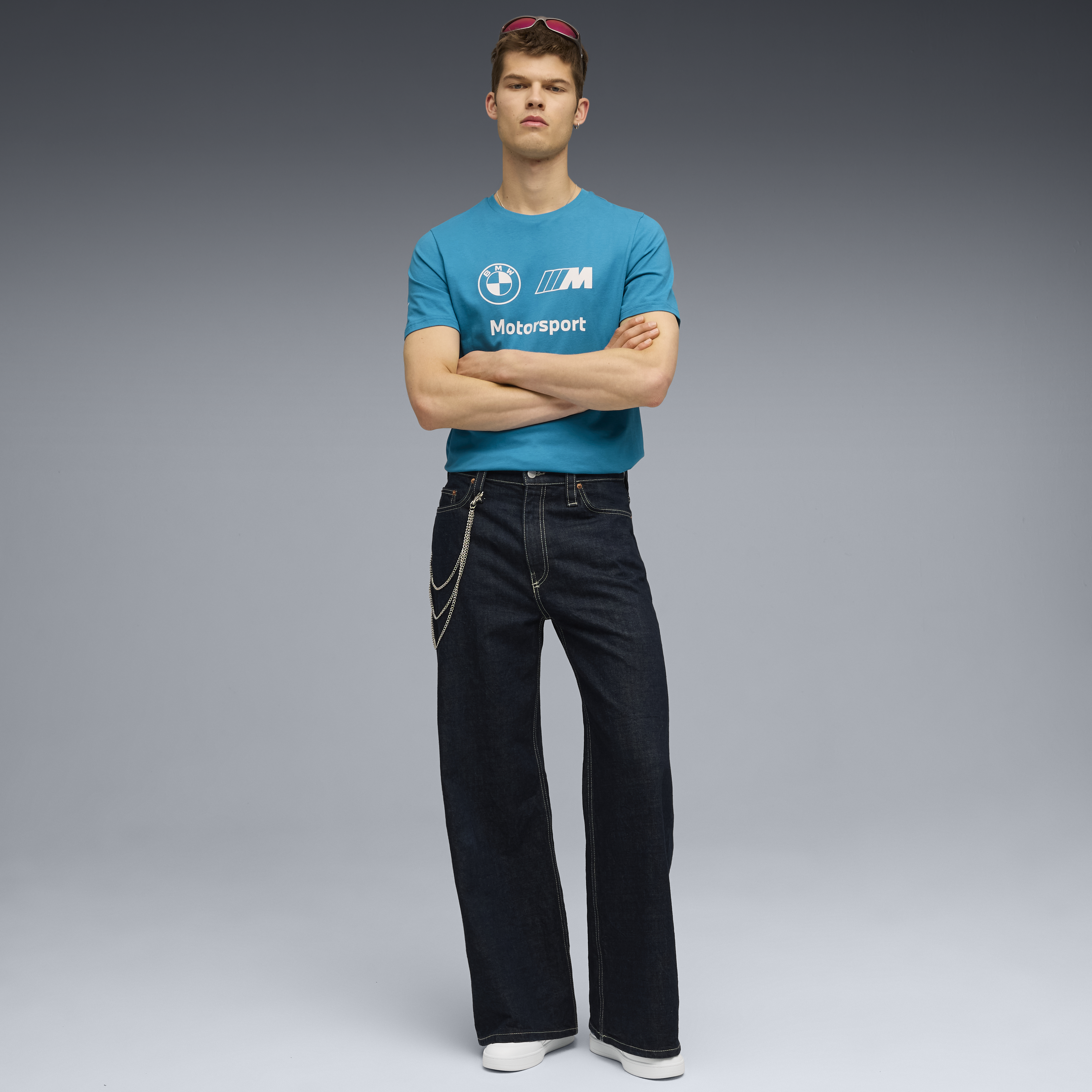 Koszulka z logo BMW, Puma, Essential, MMS, niebieska 🔥
