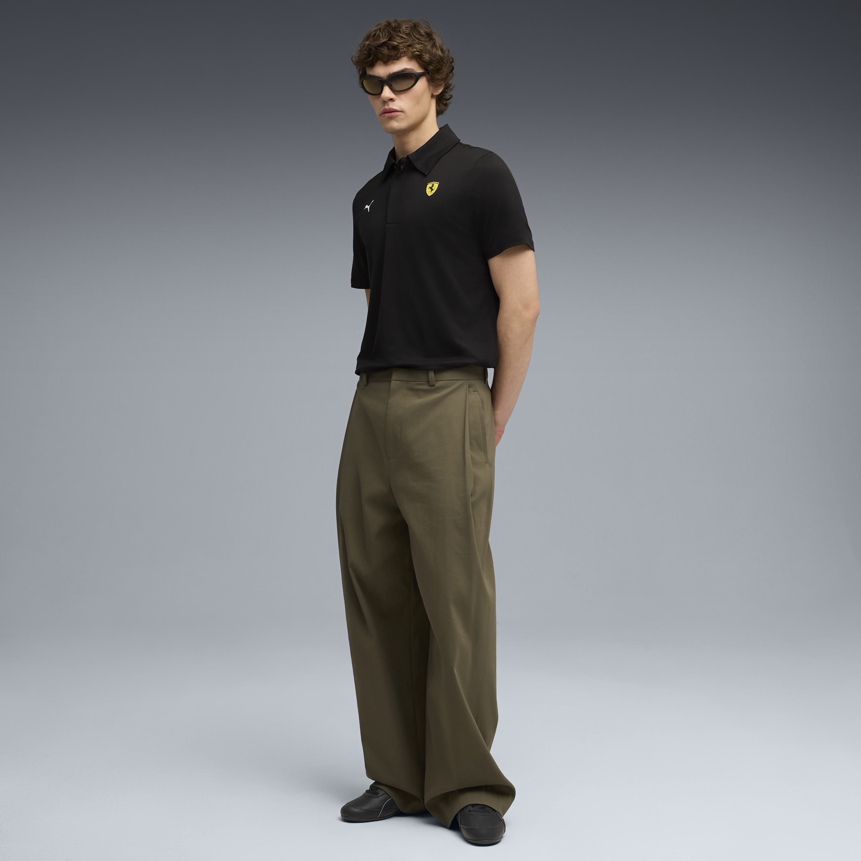 Polo Ferrari, Puma, odzież sportowa cloudspun, czarne 🔥