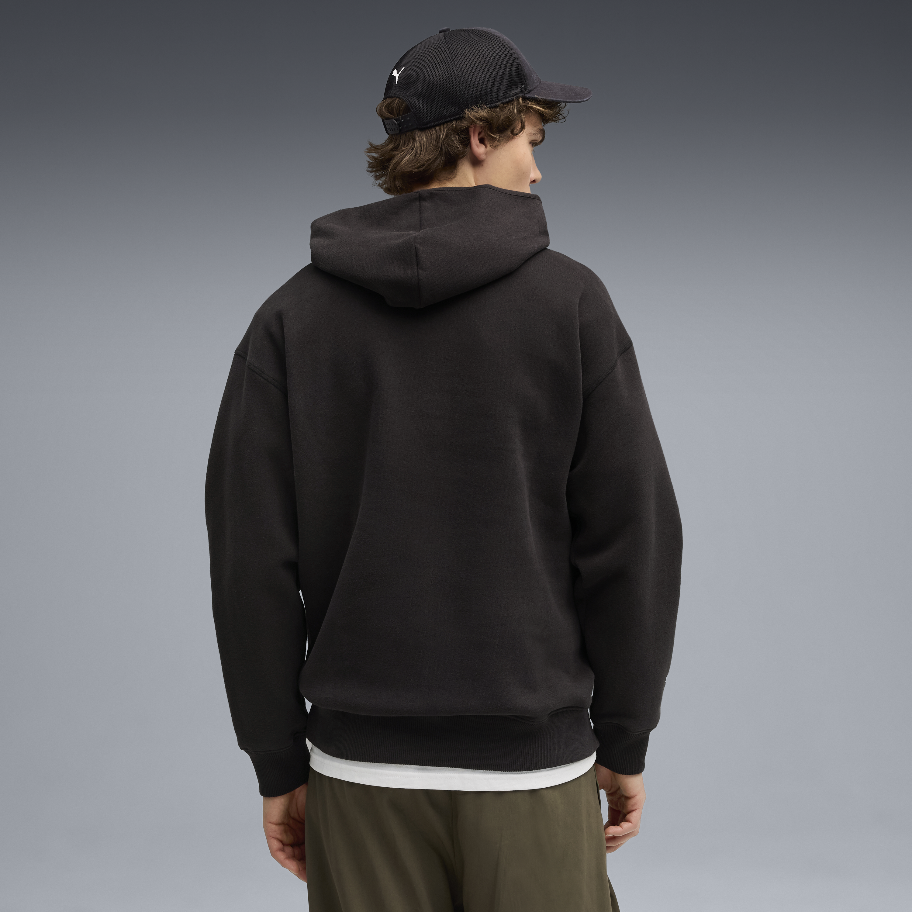 Bluza z kapturem Ferrari, Puma, odzież sportowa, logo tarczy, czarna 🔥