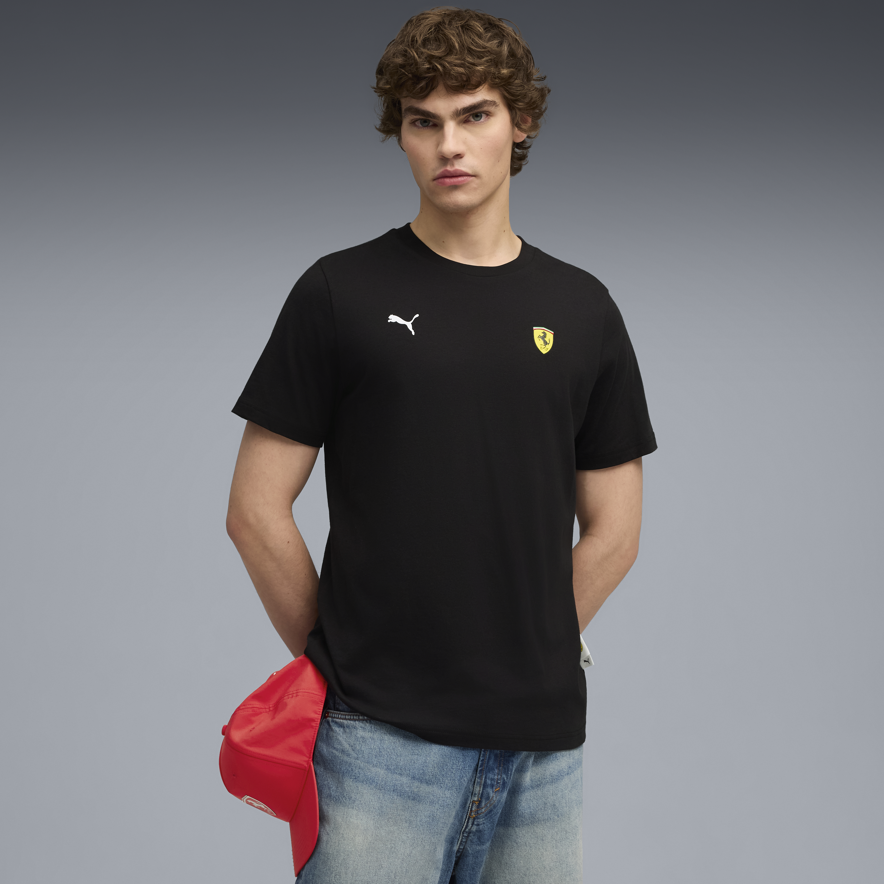 Czarna koszulka z grafiką Ferrari, Puma 🔥