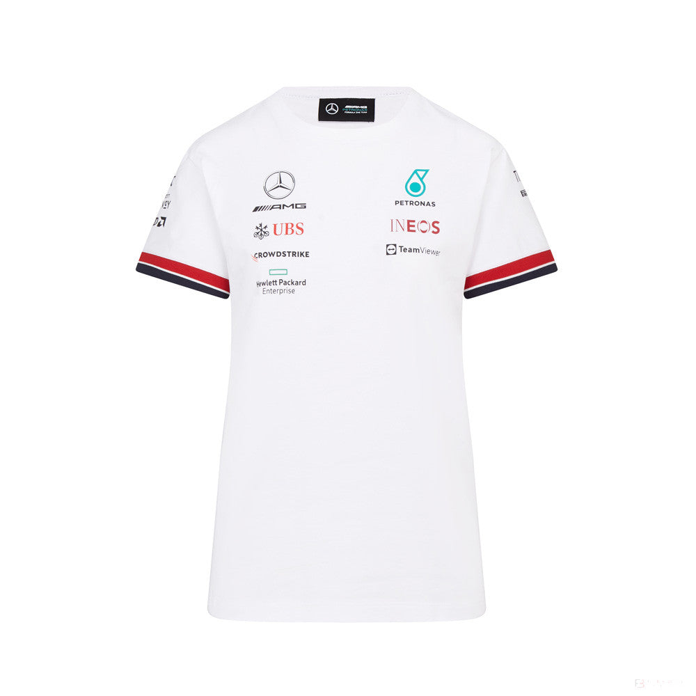 Dámské tričko Mercedes, týmové, bílé, 2022 - FansBRANDS®