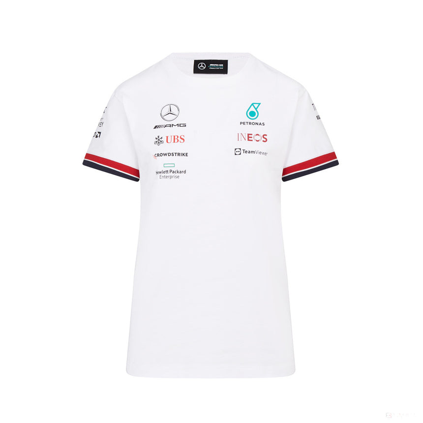 Dámské tričko Mercedes, týmové, bílé, 2022 - FansBRANDS®