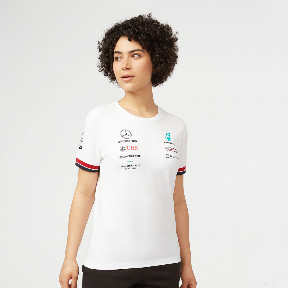 Dámské tričko Mercedes, týmové, bílé, 2022 - FansBRANDS®