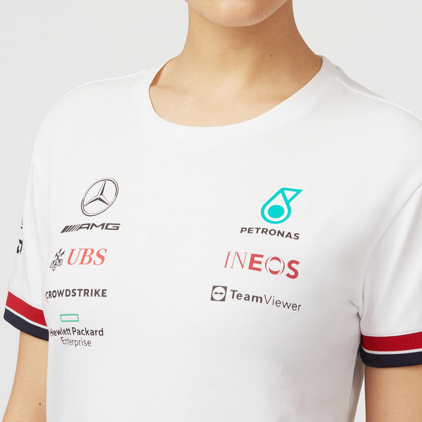 Dámské tričko Mercedes, týmové, bílé, 2022 - FansBRANDS®
