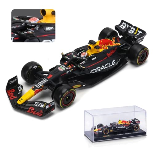 Model samochodu Red Bull Racing RB19, bburago, 1:43, Max Verstappen #1, Pudełko akrylowe, 2023
