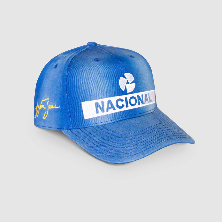 czapka Ayrton Senna, Nacional, replica, niebieska