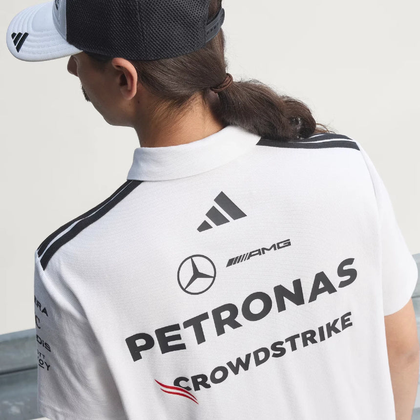 Pólko Mercedes, zespół, inżynierowie, adidas, białe, 2026